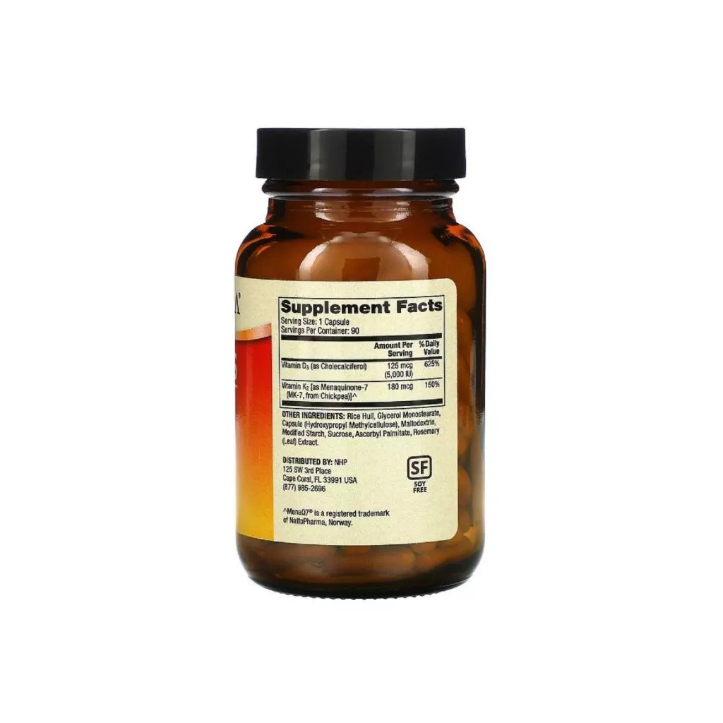 Вітамін Dr. Mercola Вітаміни D3 і K2, 5000 МО, 90 капсул (MCL-01996) - зображення 2