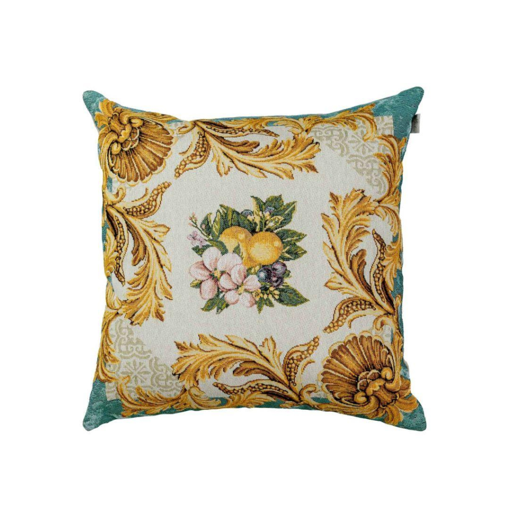 Подушка Прованс гобеленова декоративна Verna Verna Фрукти з вензелями 45х45 см (030037) - зображення 1