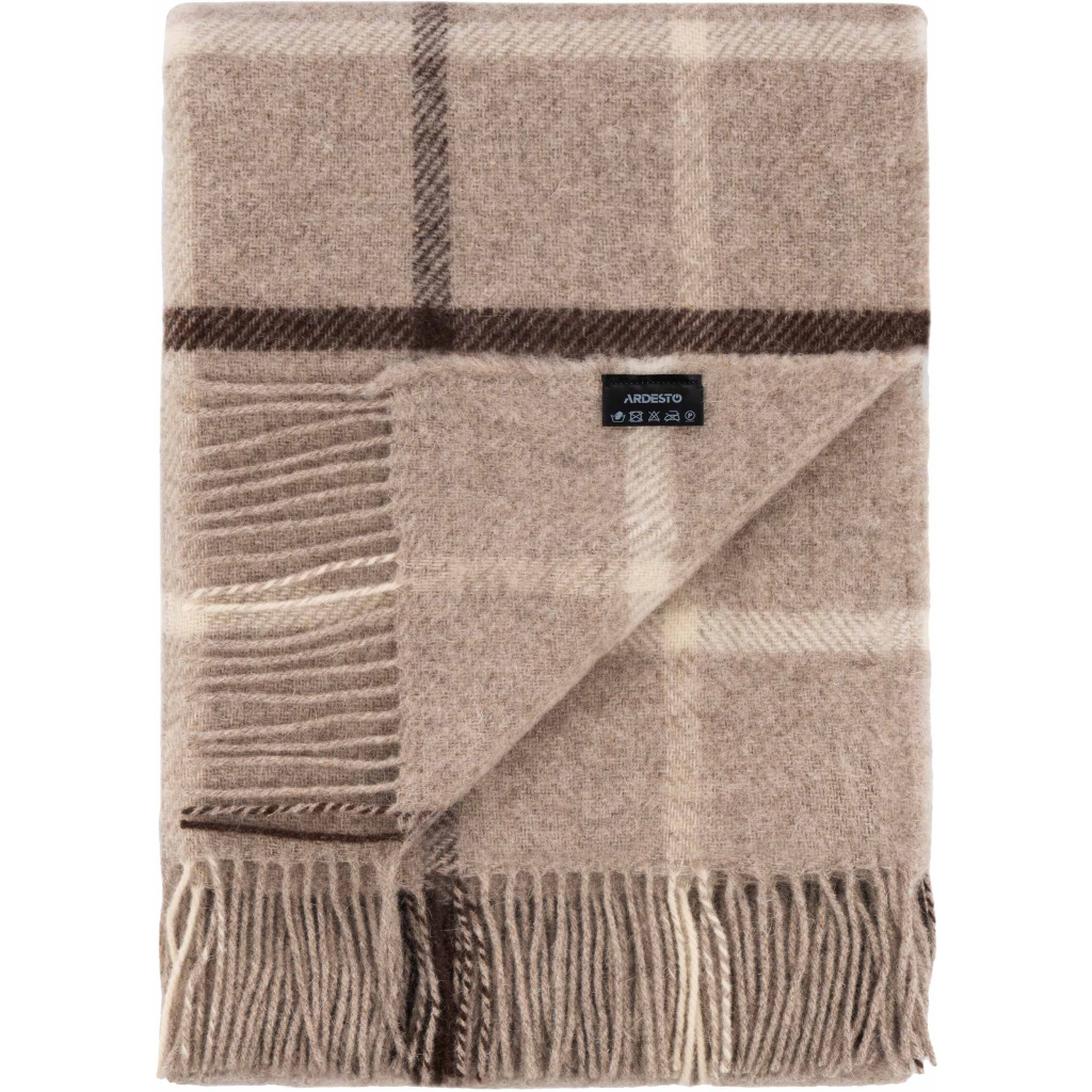 Плед Ardesto Leonardo Alpina 100% вовна, бежевий 140x200 см (ART0702LM) - picture 4
