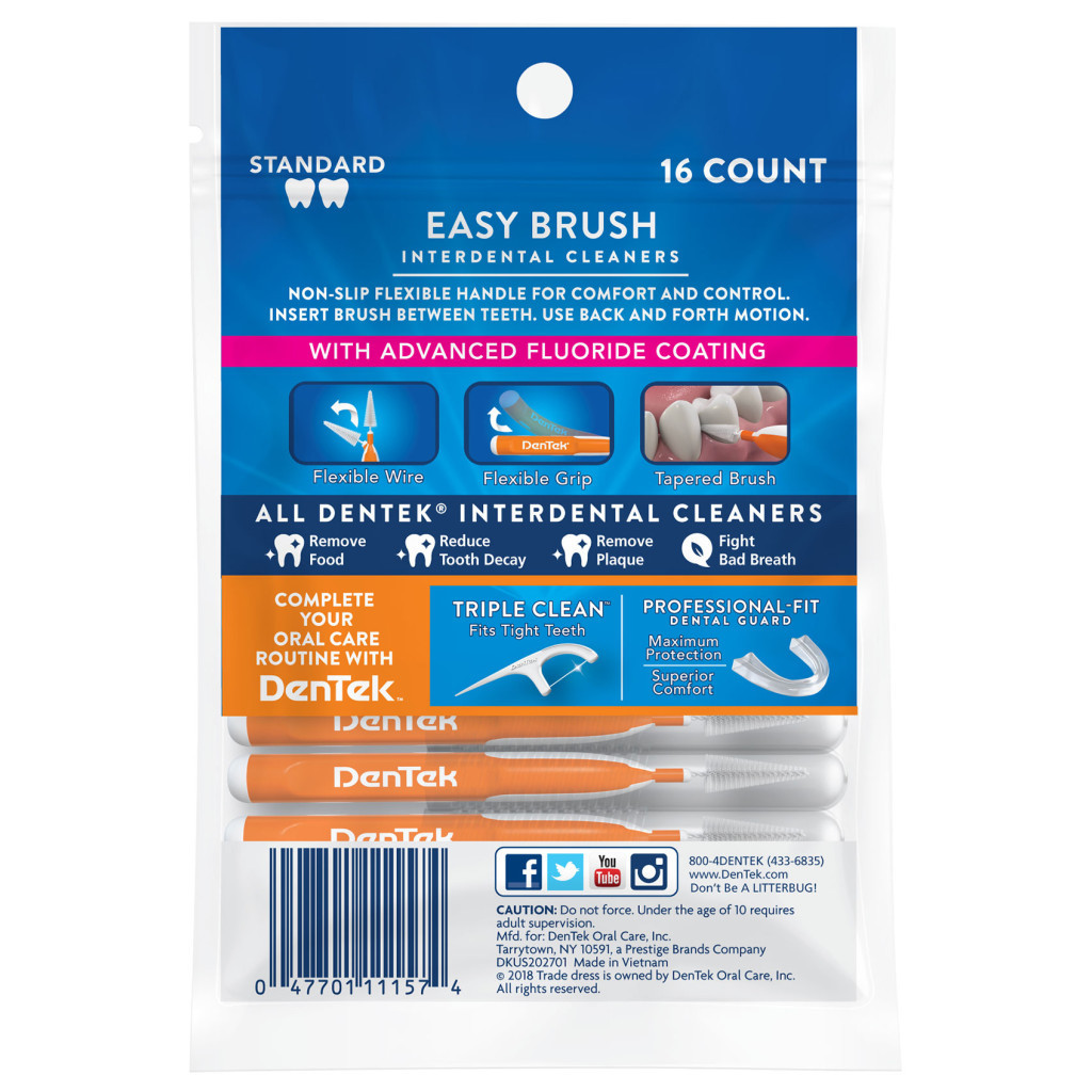Щітки для міжзубних проміжків DenTek Зручне очищення для Стандартних проміжків 16 шт. (047701002032) - изображение 2