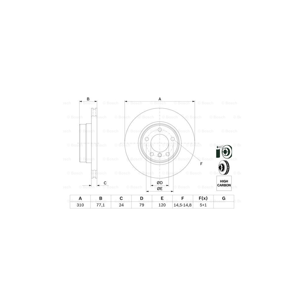 Гальмівний диск Bosch 0 986 479 055 - зображення 5