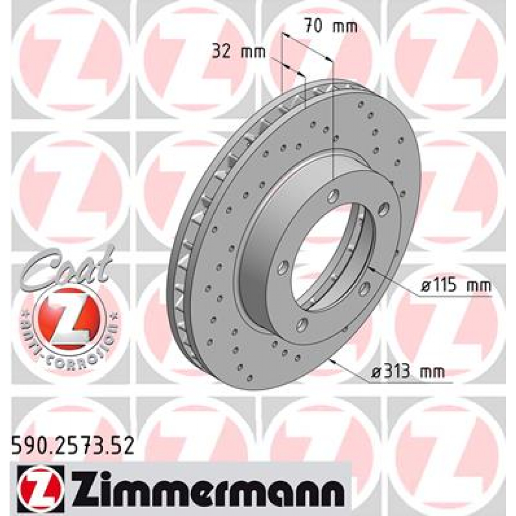 Гальмівний диск ZIMMERMANN 590.2573.52 - зображення 1