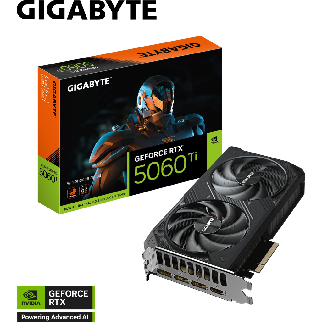 Відеокарта GIGABYTE GeForce RTX5060Ti 8Gb WINDFORCE OC (GV-N506TWF2OC-8GD) - зображення 8