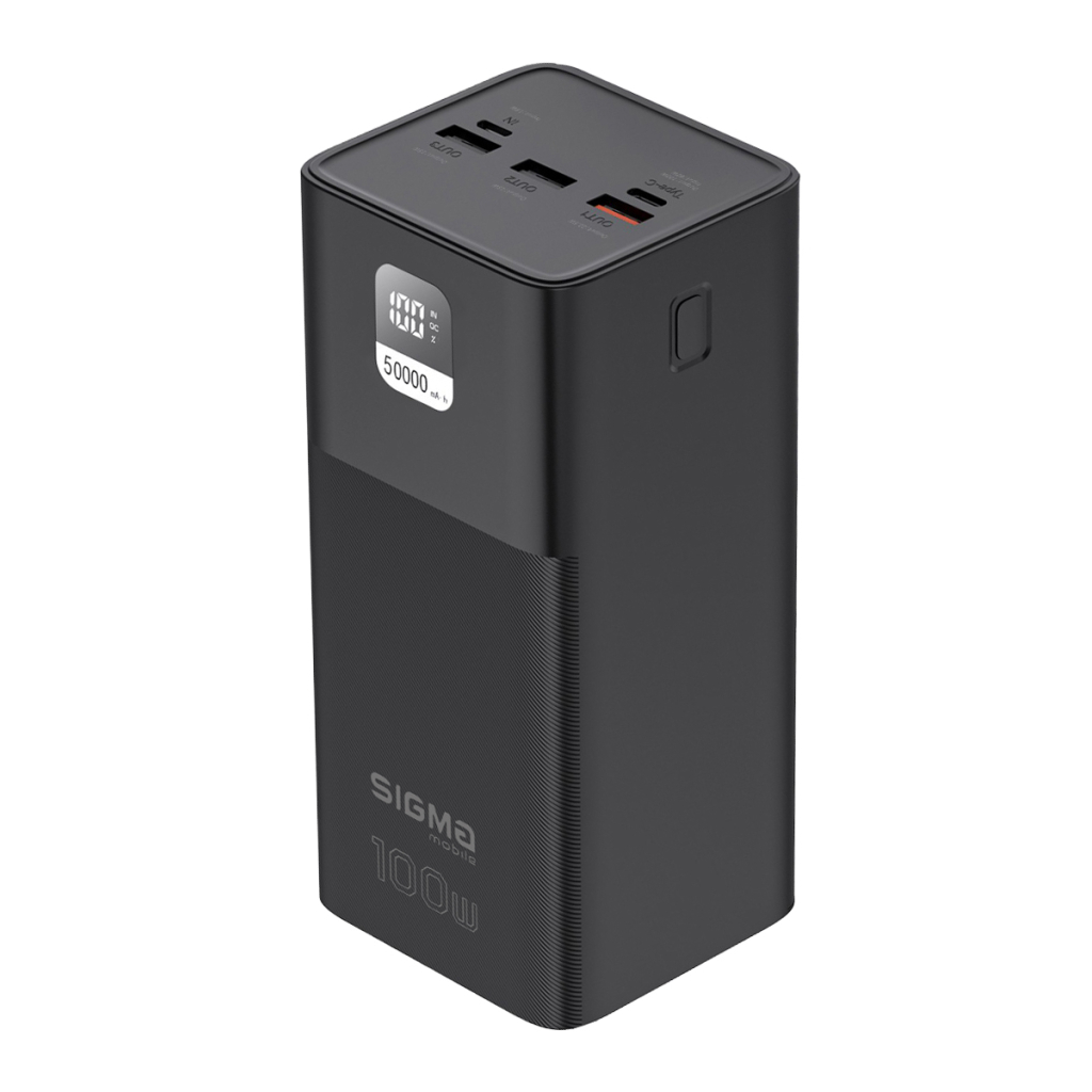 Батарея універсальна Sigma X-power SI50A6QLX 50000mAh, PD/100W, LED, cable 100w, black (4827798741313) - зображення 3
