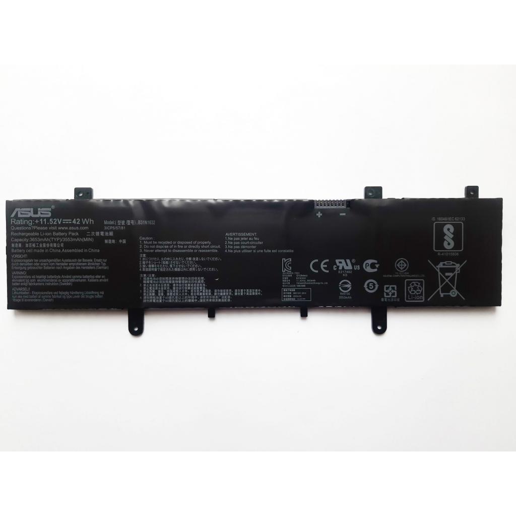Акумулятор до ноутбука ASUS X405 B31N1632, 3653mAh (42Wh), 3cell, 11.52V, Li-ion (A47504) - зображення 1