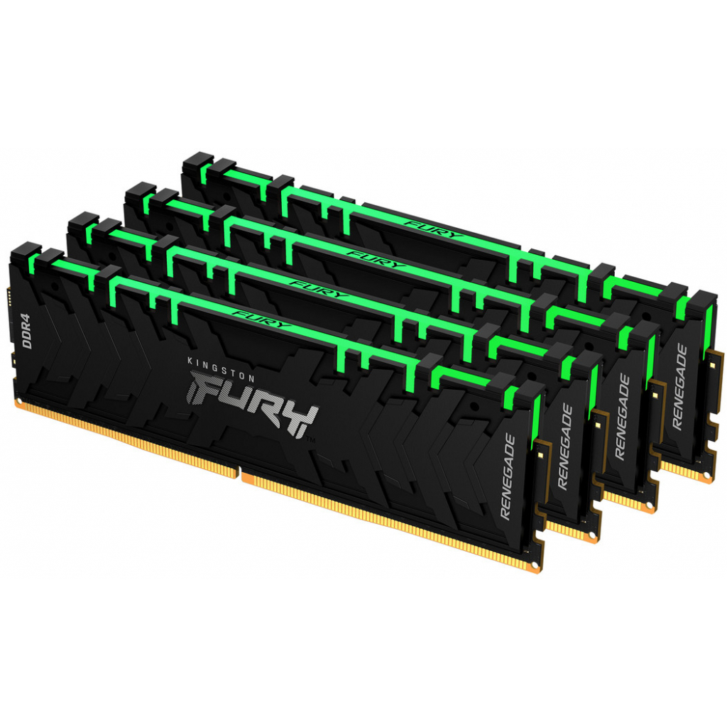 Модуль пам'яті для комп'ютера DDR4 128GB (4x32GB) 3600 MHz Renegade RGB Kingston Fury (ex.HyperX) (KF436C18RBAK4/128) - зображення 1