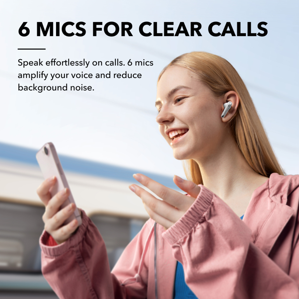 Навушники Anker SoundСore Liberty 4 NC Clear White (A3947G21) - изображение 5