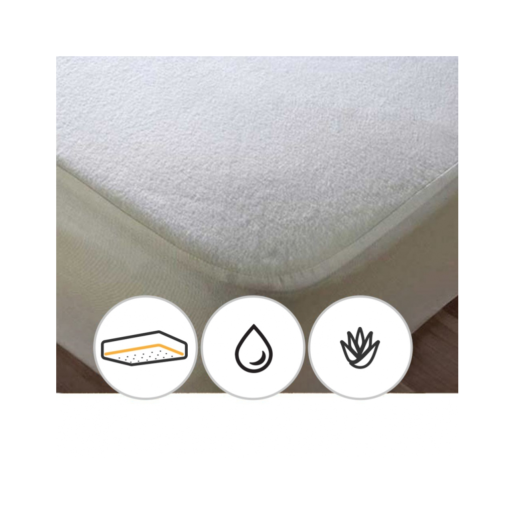 Наматрацник MirSon Terry Waterproof Aloe Vera 219 водонепроникний гумка по периметру 180x200 см (2200000327611) - зображення 3