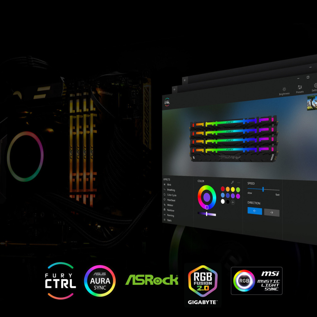 Модуль пам'яті для комп'ютера DDR4 32GB (2x16GB) 3600 MHz Fury Renegade RGB Kingston Fury (ex.HyperX) (KF436C16RB1AK2/32) - зображення 5