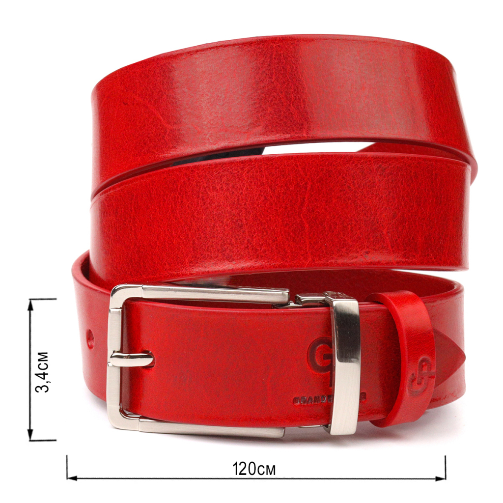 Ремінь Grande Pelle Жіночий з натуральної шкіри Червоний (21456) - зображення 3