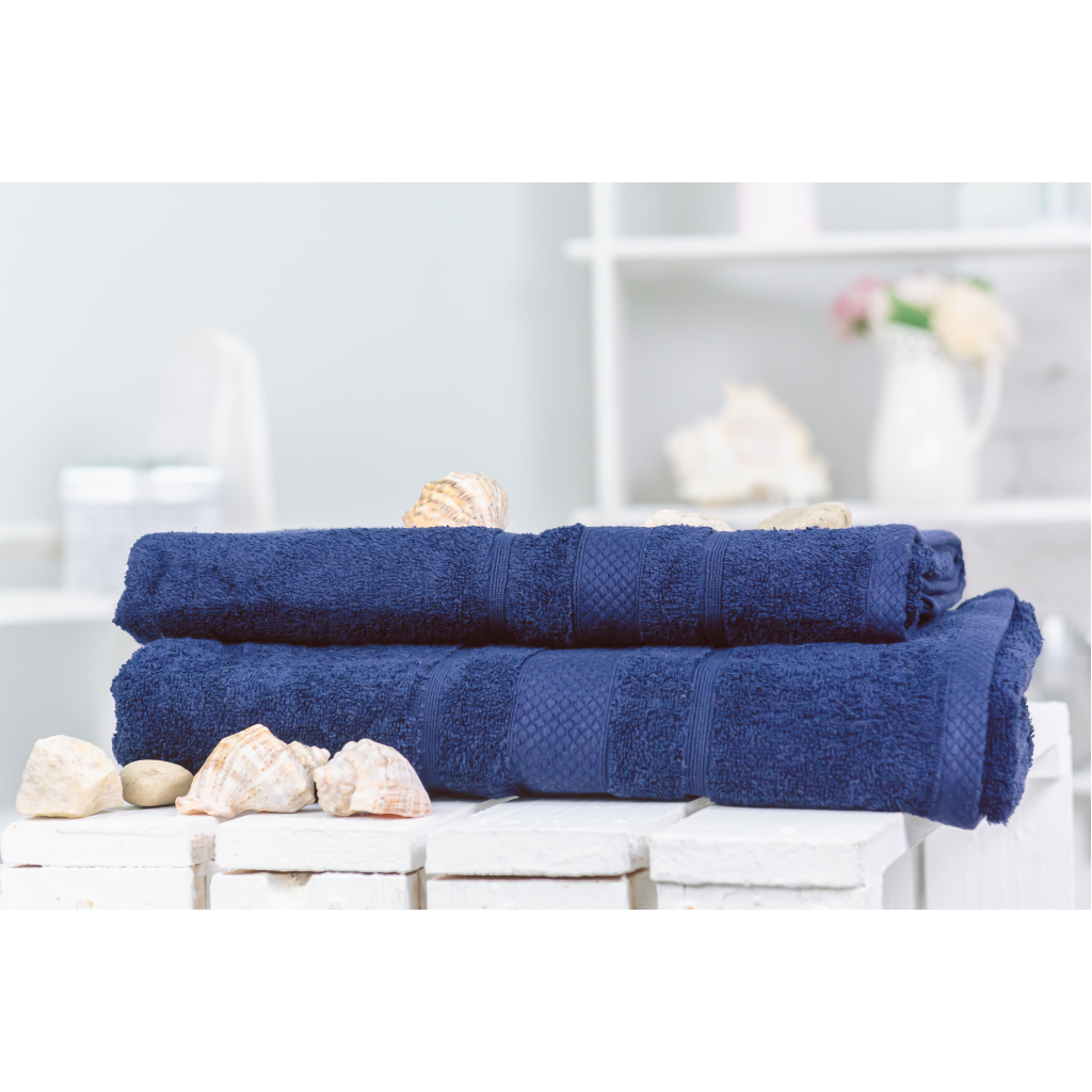 Рушник MirSon набір банних 5073 Elite SoftNess Darkblue 50х90, 70х140 (2200003183115) - зображення 2