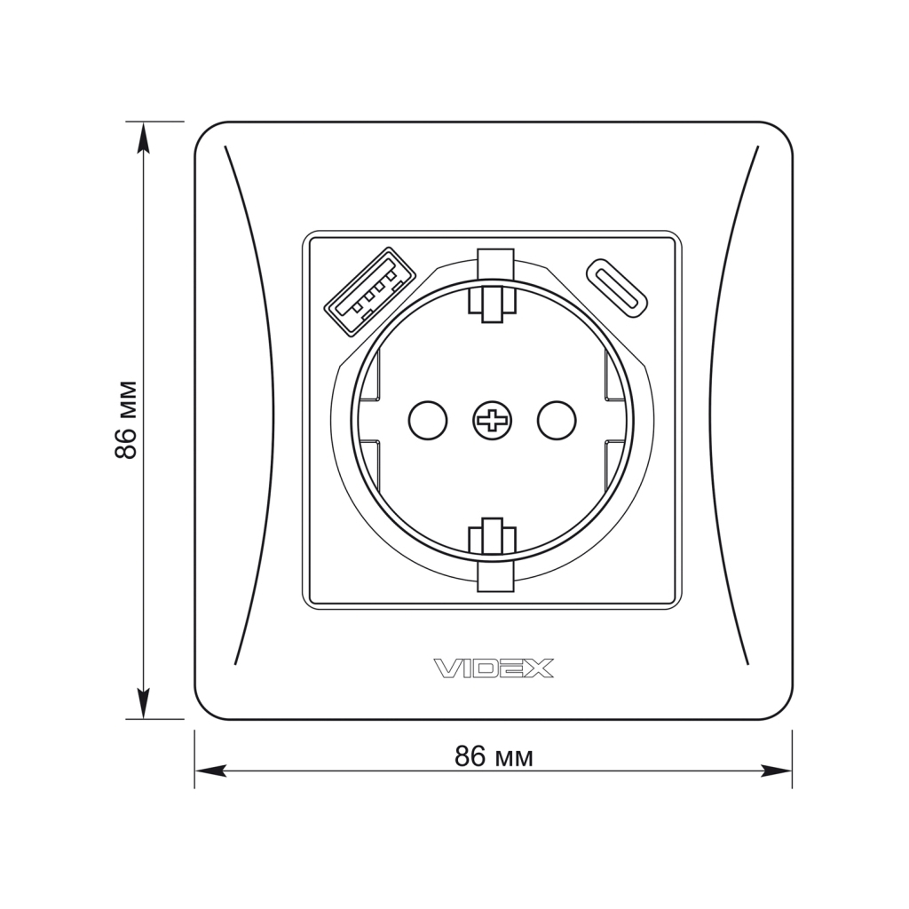 Розетка Videx VF-BNSK1GUC-SS - зображення 5
