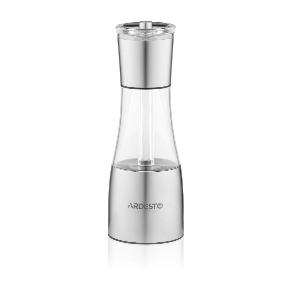 Млинок для спецій Ardesto Gemini, 140мл, акрил, нержавіюча сталь, прозорий (AR1419SS) - зображення 4