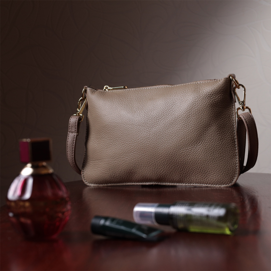 Сумка Vintage Жіноча з двома ременями з натуральної шкіри Бежева (22643) - зображення 9