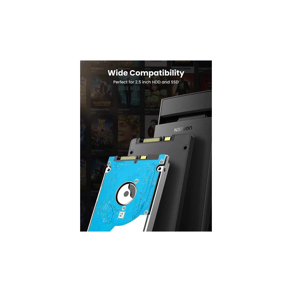Кишеня зовнішня UGREEN USB 3.0 to 2.5" HDD/SSD CM237 black (60353) - зображення 6