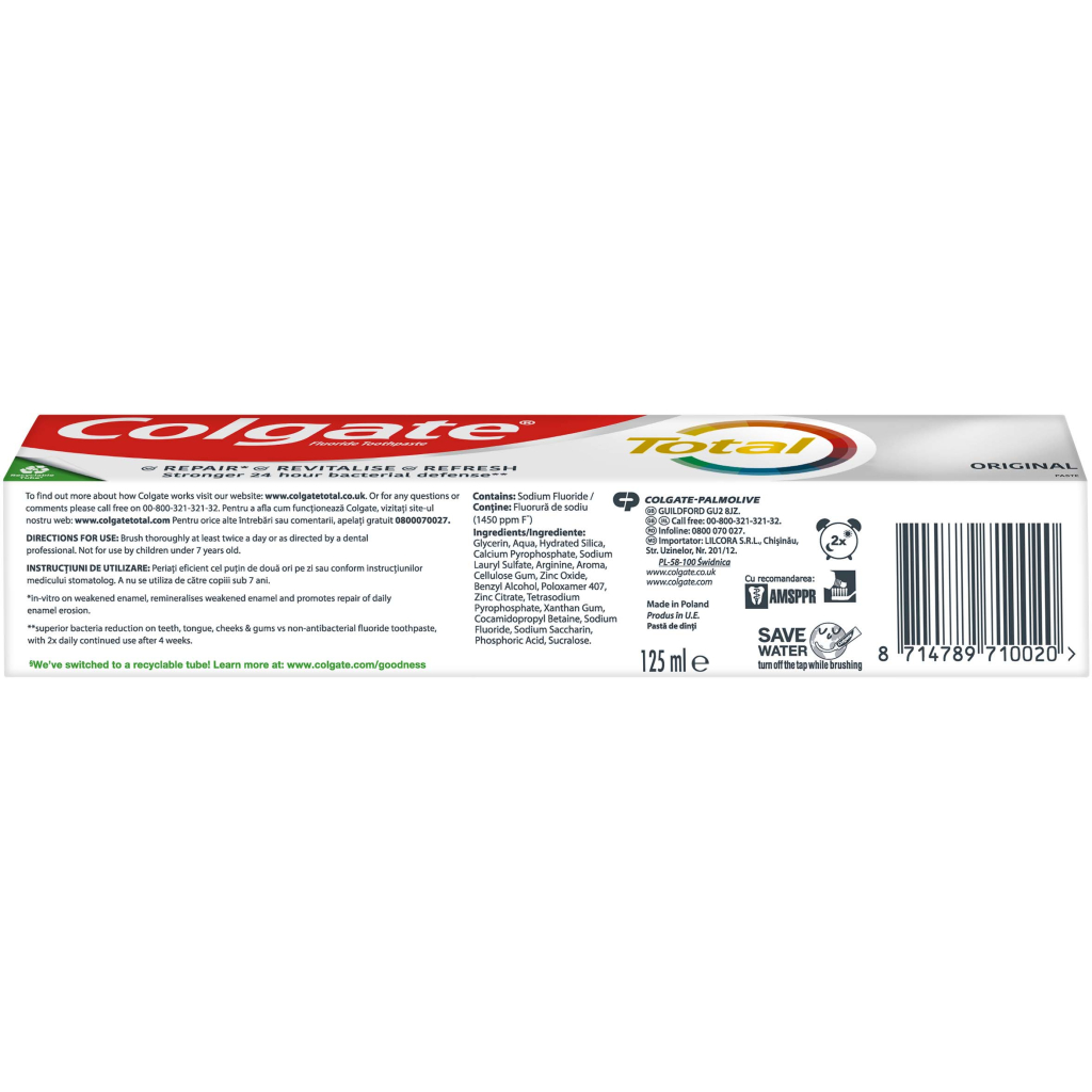 Зубна паста Colgate Total Original 125 мл (8714789710020) - зображення 4
