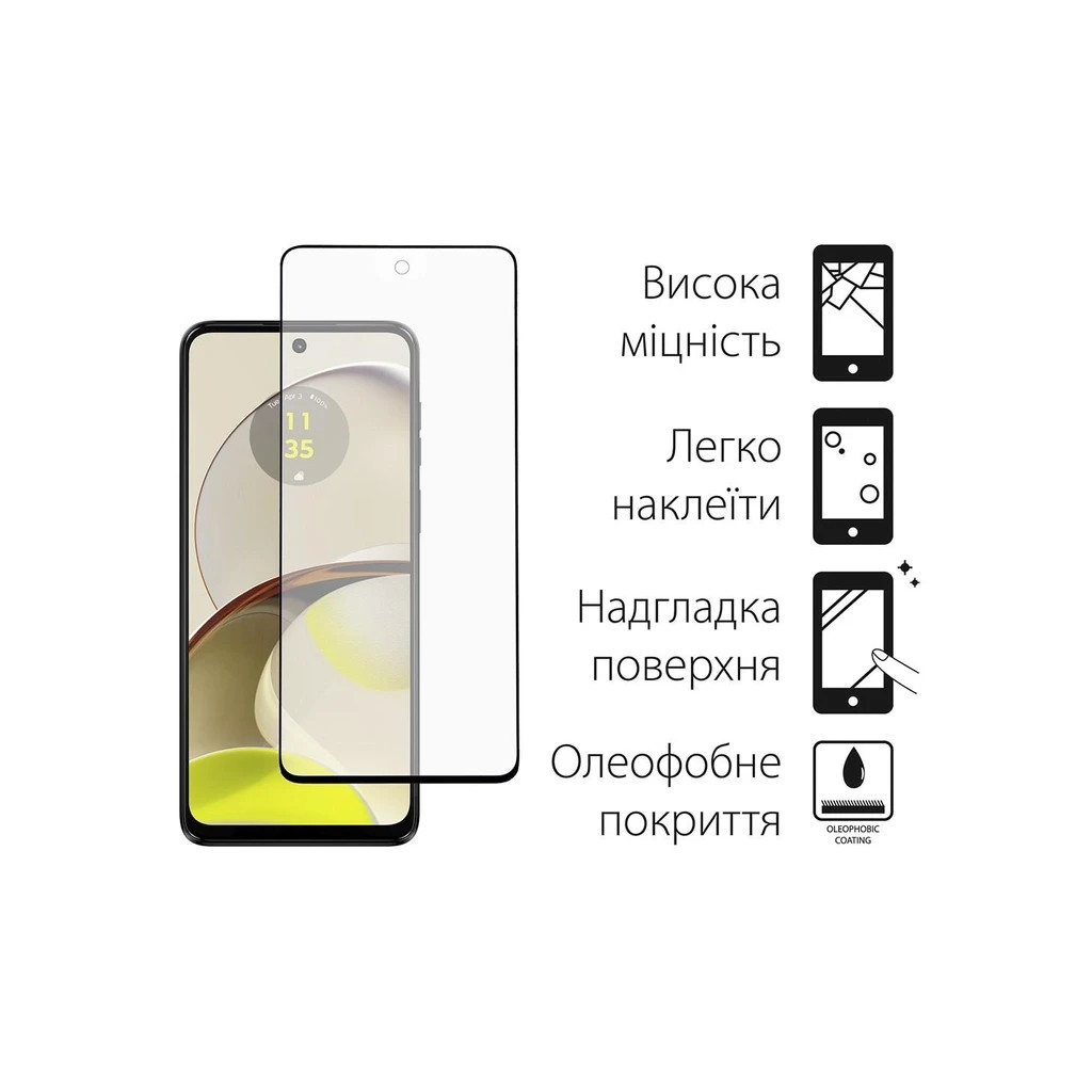 Чохол до мобільного телефона Dengos Kit for Motorola G14 case + glass (Black) (DG-KM-48) - зображення 3
