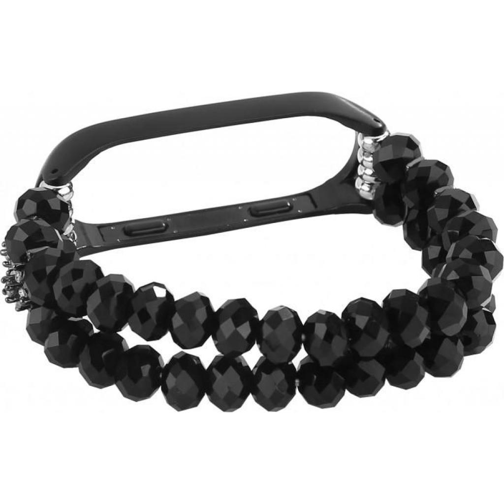 Ремінець до фітнес браслета XoKo Decorative для Xiaomi Mi Band 3/4 Black (XK-XM-NG-Black) - зображення 4