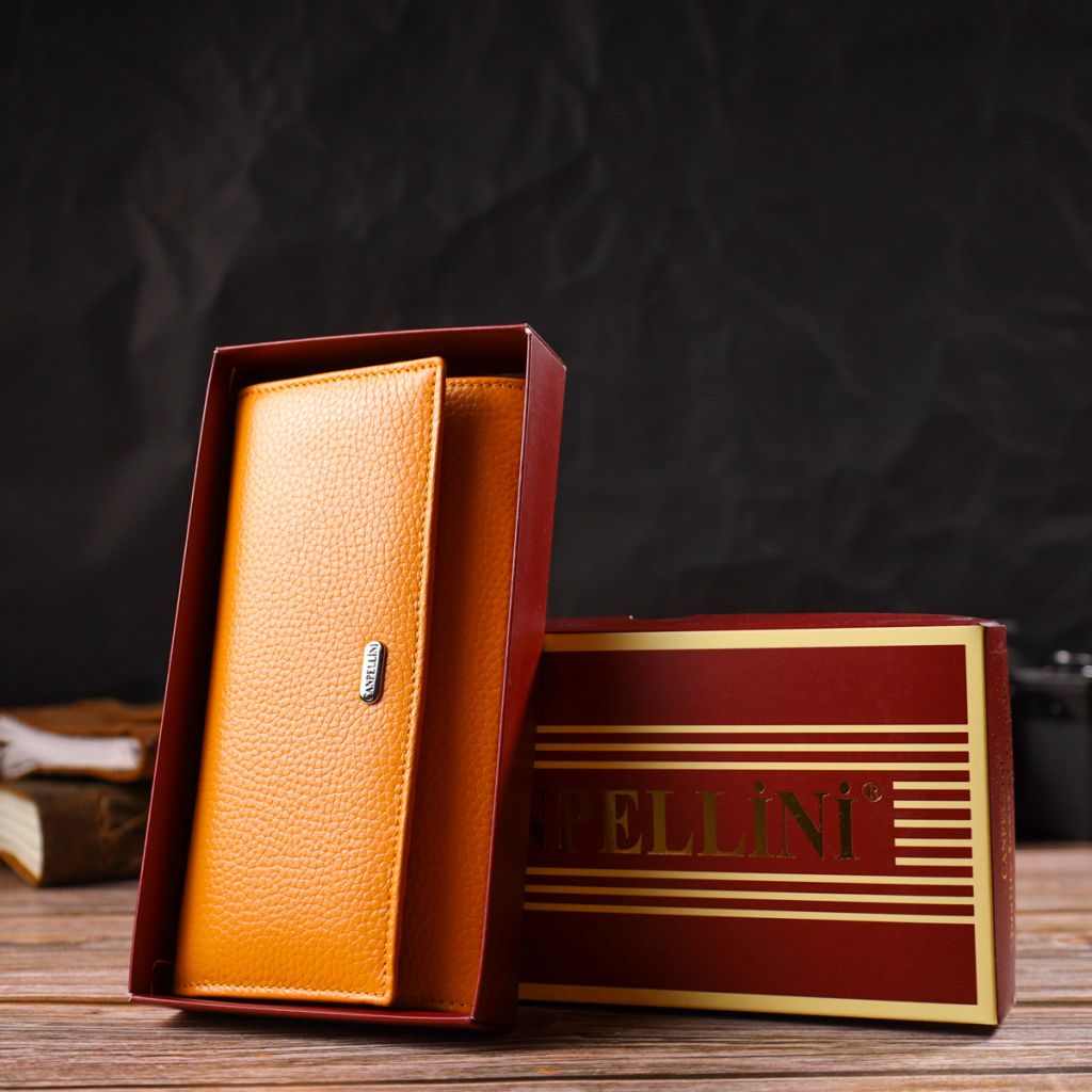 Гаманець Canpellini З натуральної шкіри Жовтий (21832) - зображення 9