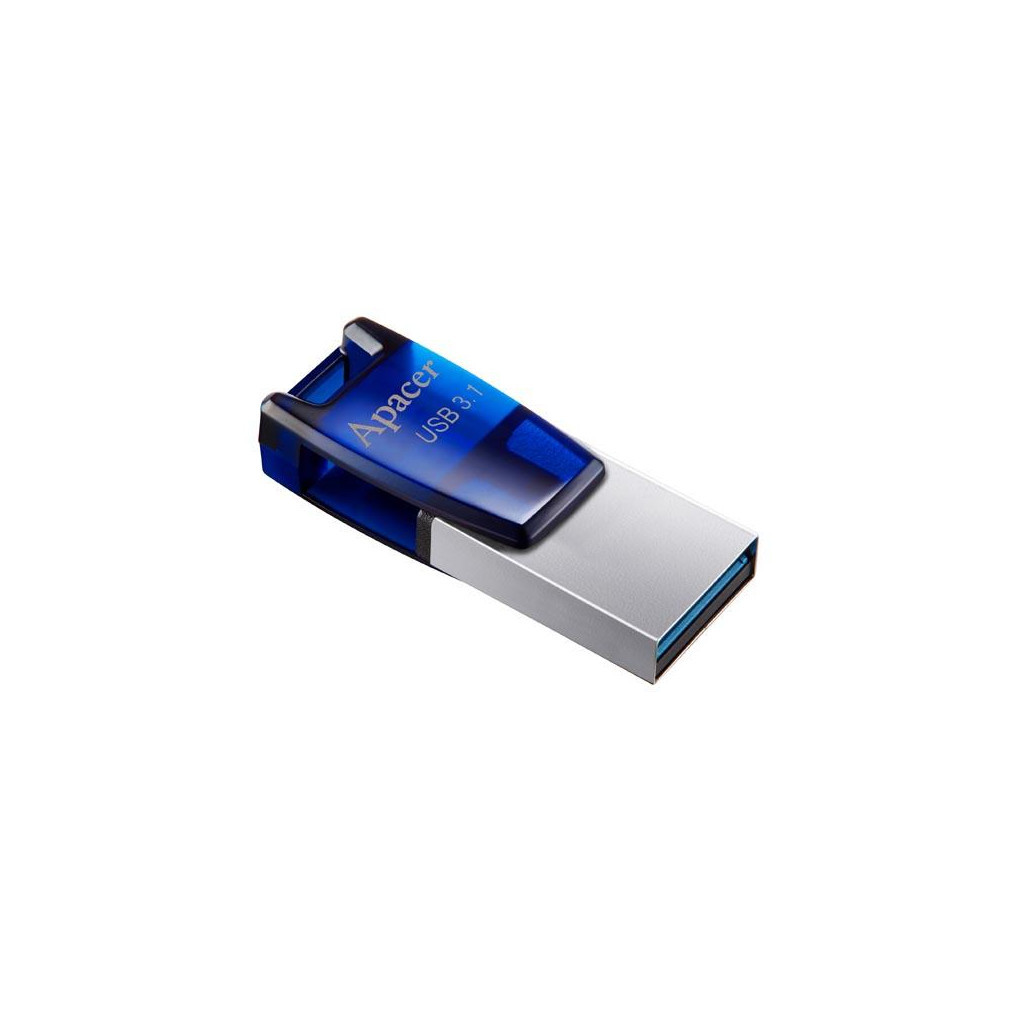 USB флеш накопичувач Apacer 8GB AH179 Blue USB 3.1 OTG (AP8GAH179U-1) - зображення 4
