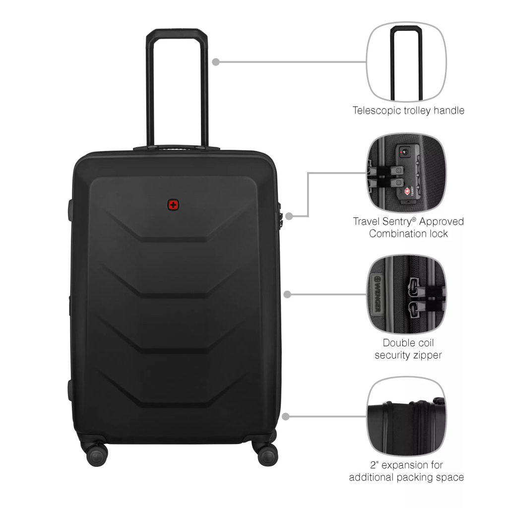 Валіза Wenger Prymo, велика, пластик, 4 колеса, чорна (612538) - зображення 5