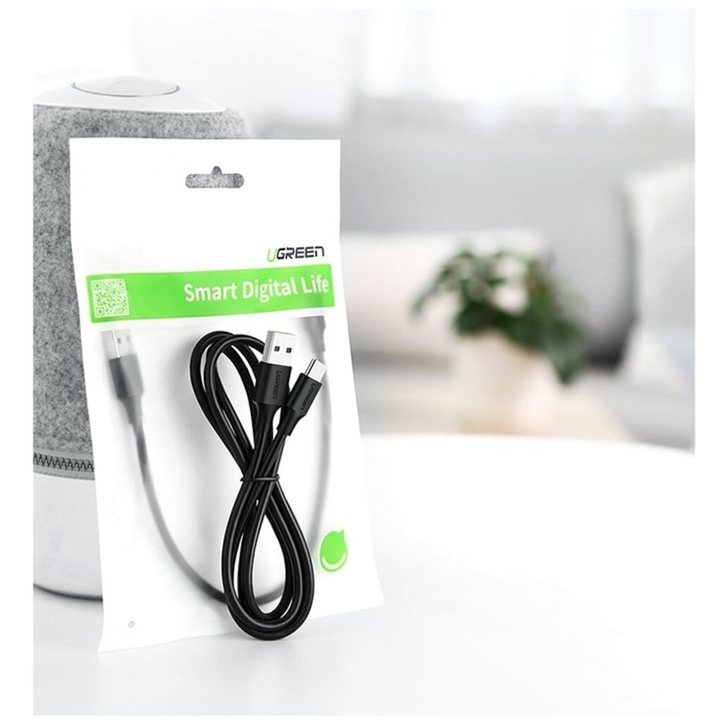 Дата кабель USB 2.0 AM to USB-C 3.0m 3.0A 18W US287 Black Ugreen (60826) - зображення 2
