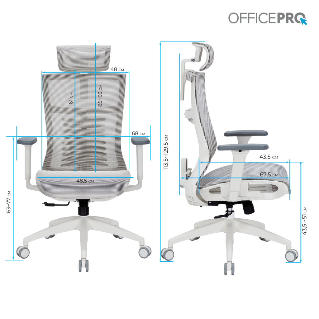 Офісне крісло OfficePro Balance OC620-W-LG-LG (OC620-W-LG-LG) - зображення 10