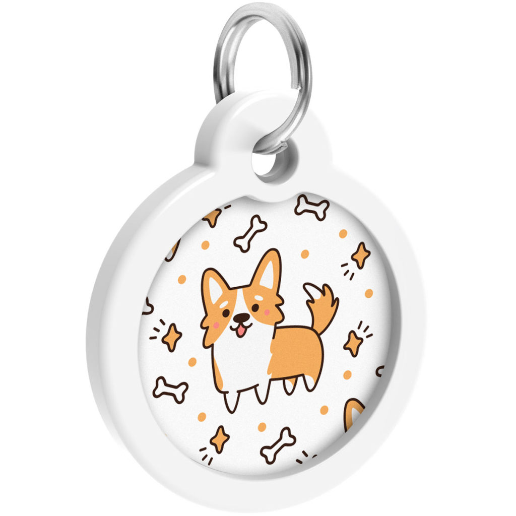 Адресник для тварин WAUDOG Smart ID з QR паспортом "Корги", круг 30 мм (230-0212) - зображення 4