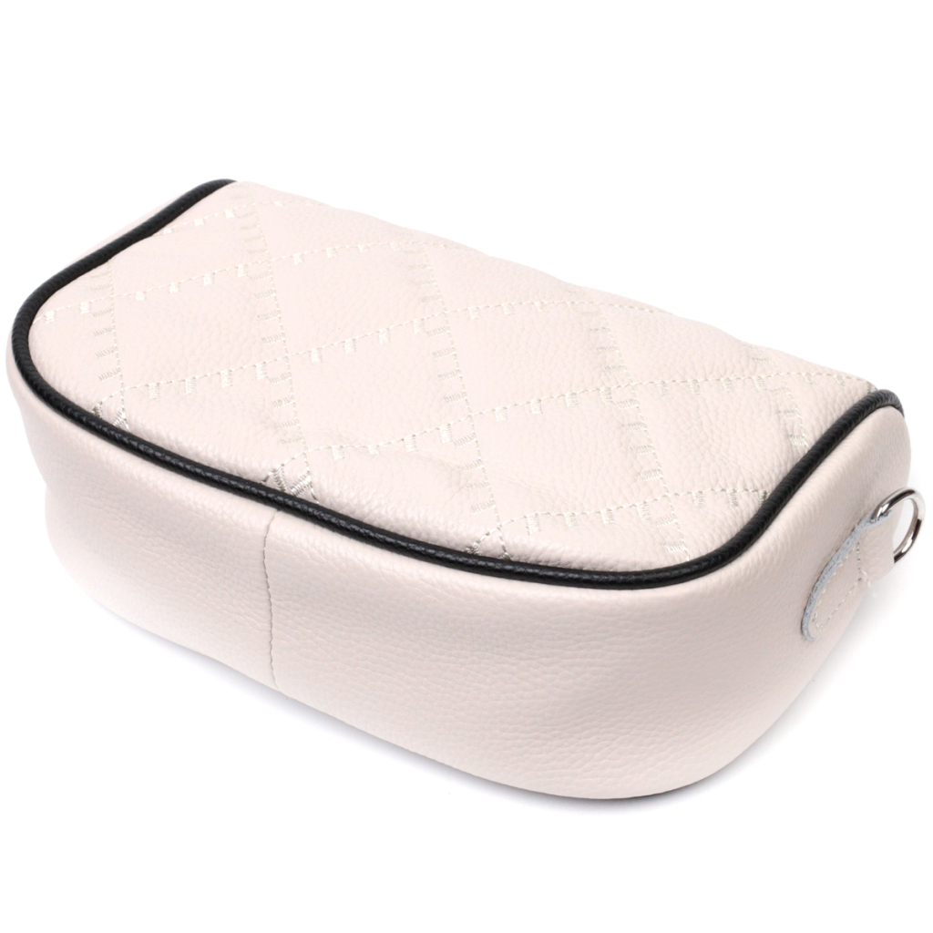 Сумка Vintage Жіноча крос-боді напівкруглого формату з натуральної шкіри Біла (22393) - зображення 5