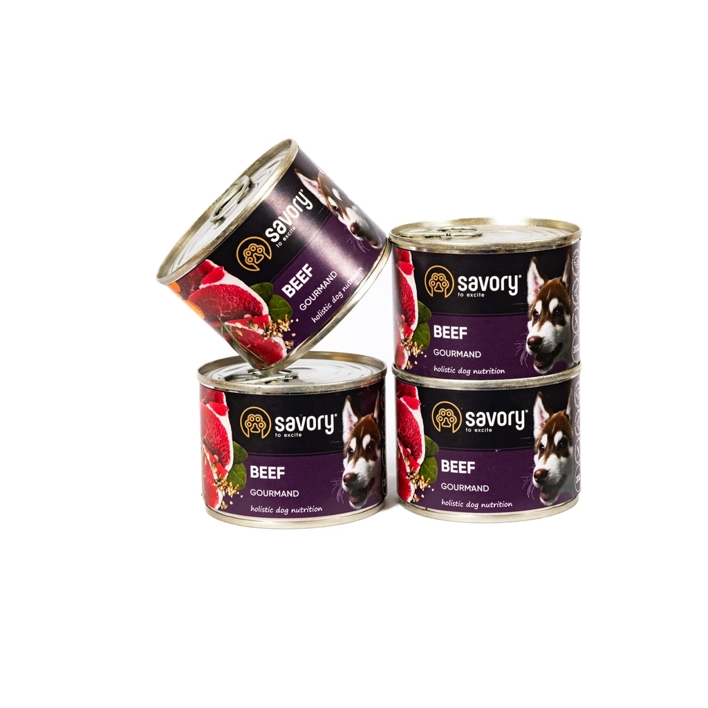 Консерви для собак Savory Gourmand "3+1" з яловичиною 4 шт х 200 г (2700000032701) - зображення 3