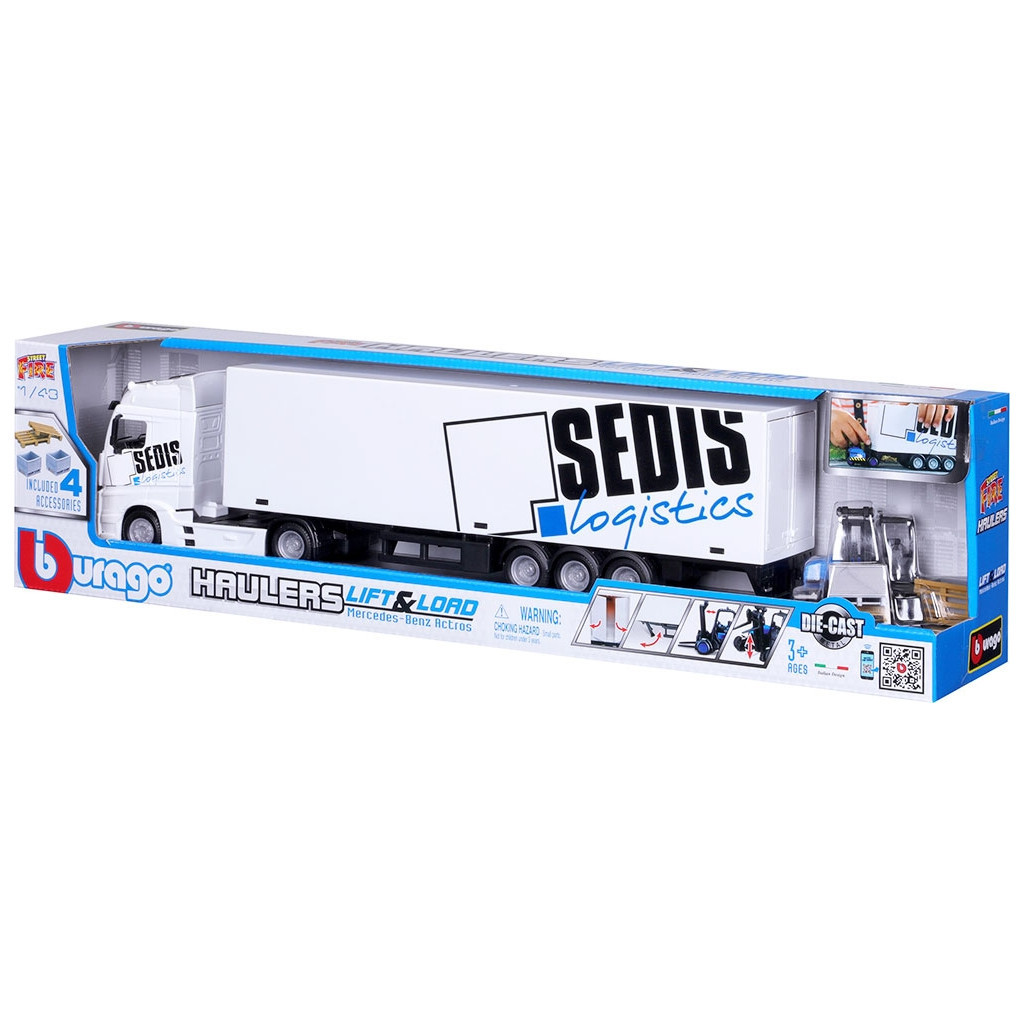 Спецтехніка Bburago Фура Mercedes-Benz Actros з навантажувачем (18-31471) - зображення 8