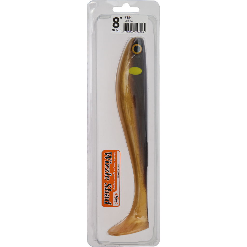 Силікон рибальський FishUP Wizzle Shad 8" 354 - Gold Ayu (1шт/уп) (1862.02.29) - зображення 2