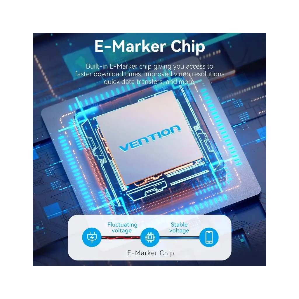 Дата кабель USB-C to USB-C 1.0m USB4.0 240W (50V/5A) 8K60Hz Thunderbolt 4 Gray Aluminum Alloy Vention (TAVHF) - зображення 5