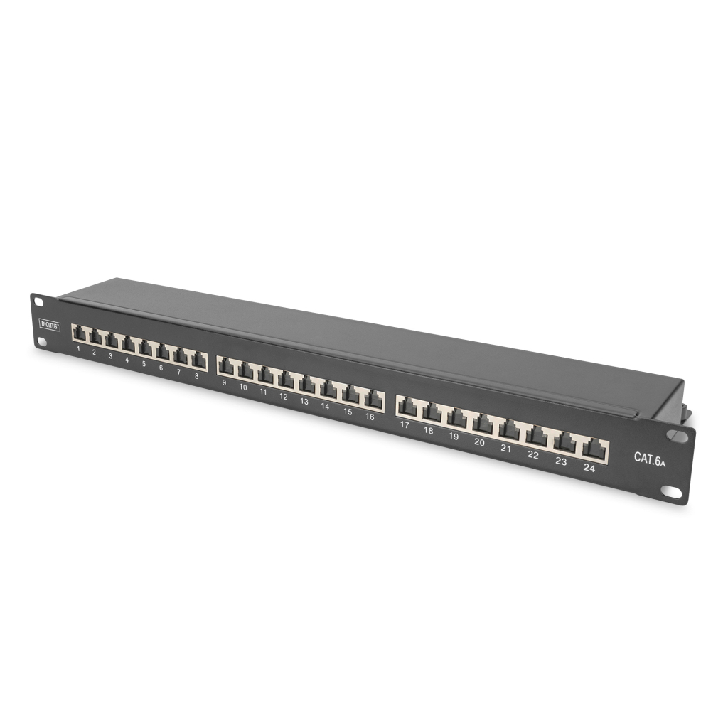 Патч-панель 19" 24xRJ-45 STP cat.6a, 1U, black Digitus (DN-91624S-EA-B) - изображение 4