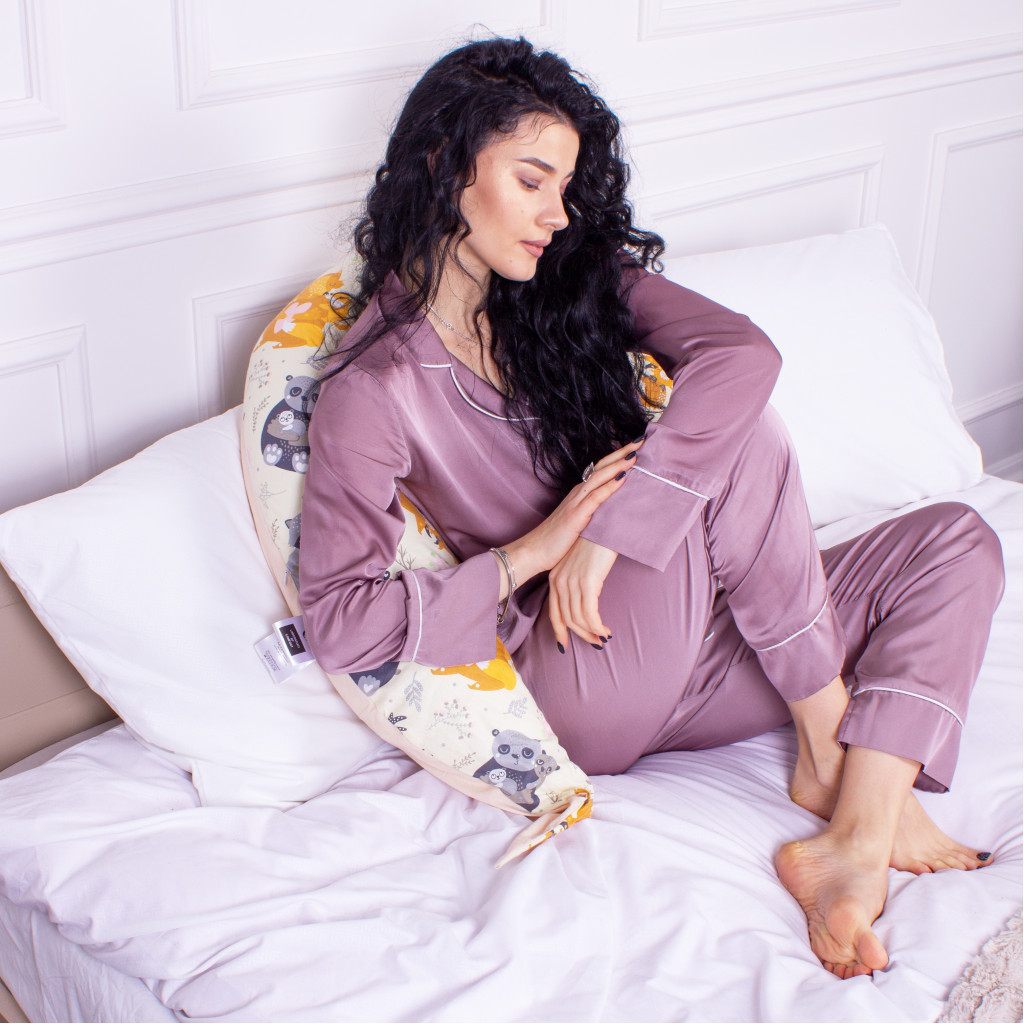 Подушка MirSon для вагітних та годування №8332 Print Line 17-0559 Elkasso Бязь 30х170х20 см (2200006200574) - зображення 5