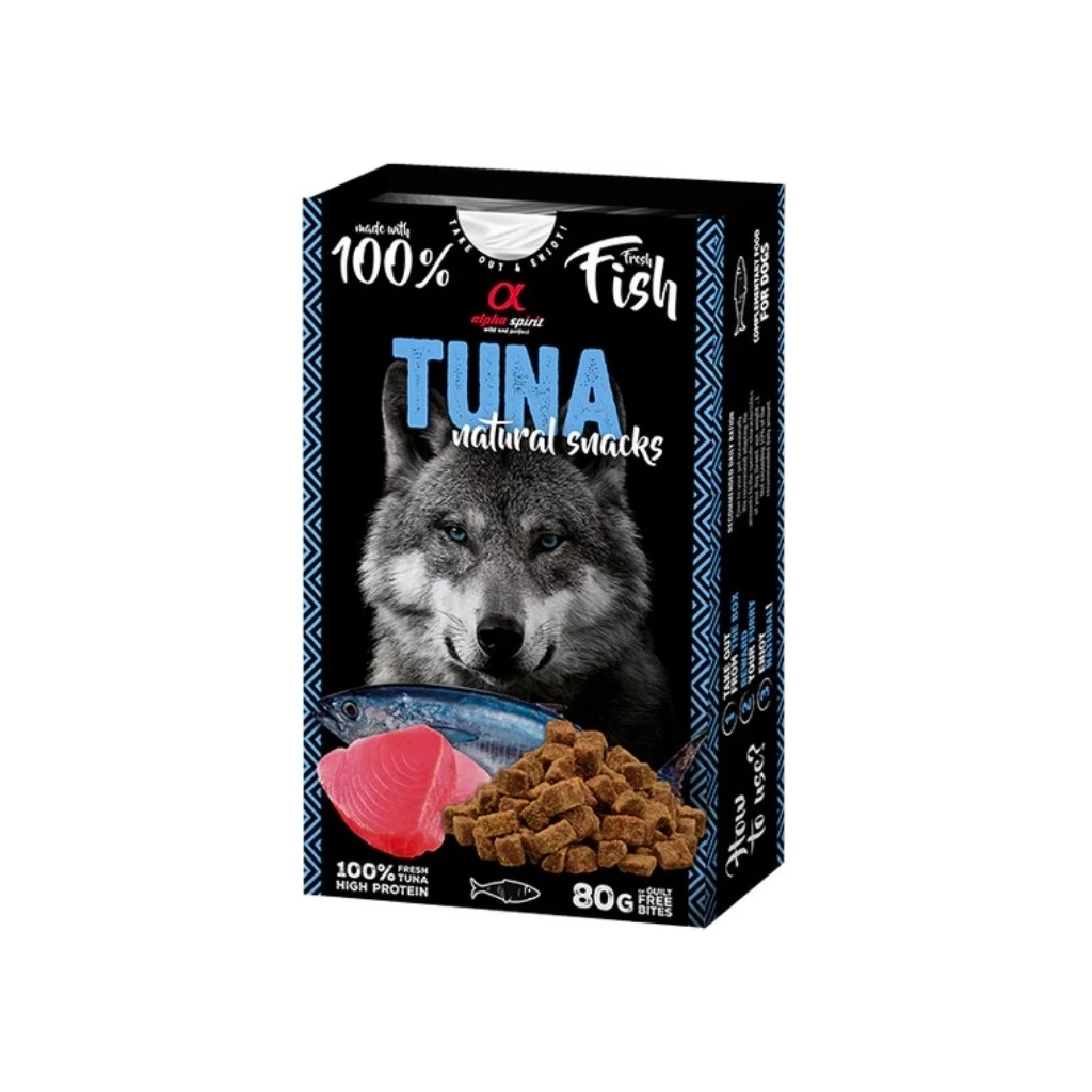 Ласощі для собак Alpha Spirit Dog Tuna Natural Snacks 80 г (8436586311889) - зображення 1