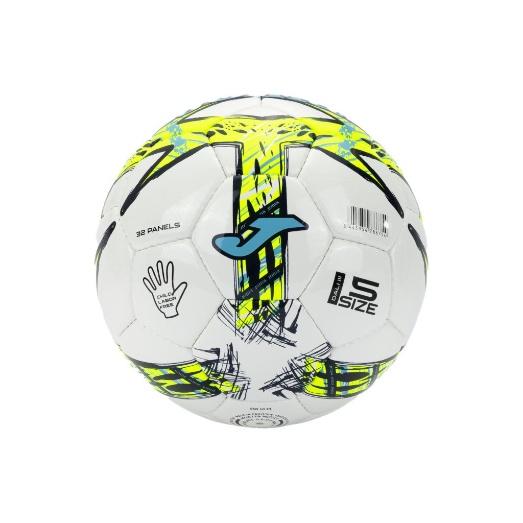М'яч футбольний Joma Dal III 401412.216 білий, салатовий Уні 5 (8445954786754) - зображення 2