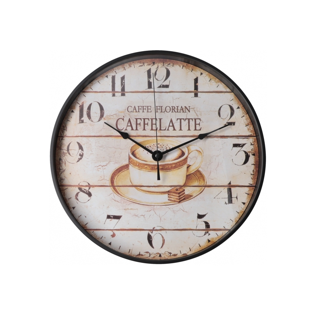 Настінний годинник Optima Caffelatte пластиковий, білий (O52109) - зображення 1