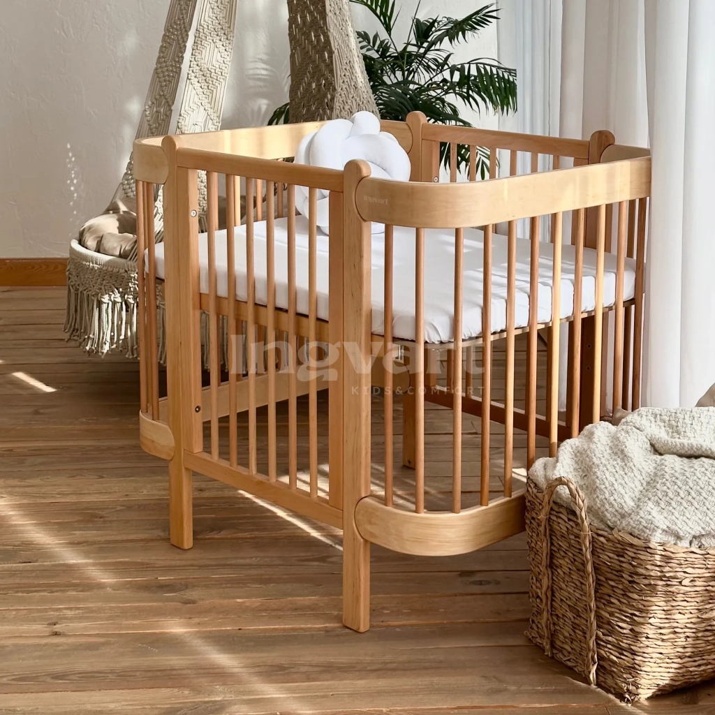 Ліжечко Ingvart трансформер Nika 60 Slim з опускною боковинкою (60х94, 60х120) натуральне (8729001028) - зображення 3