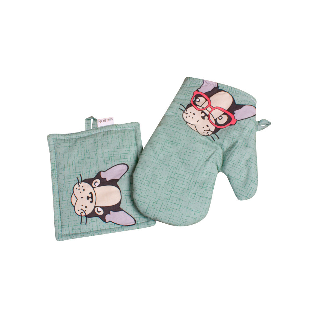 Кухонна прихватка MirSon Набір №7006 бязь прихватка 17х17 см + рукавичка-прихватка 27х17 см (2200006772736) - зображення 1