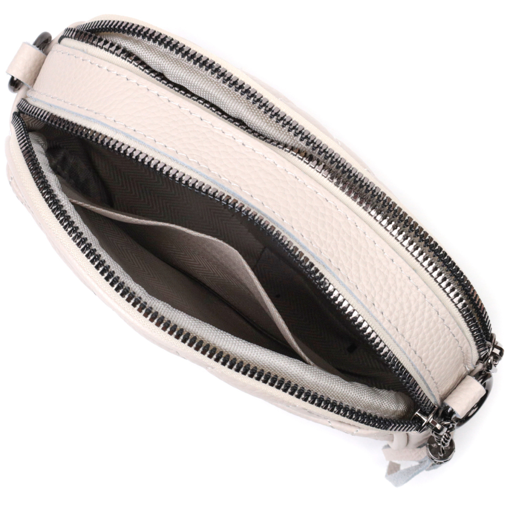 Сумка Vintage Жіноча стьобана з м'якої натуральної шкіри Біла (22326) - зображення 4