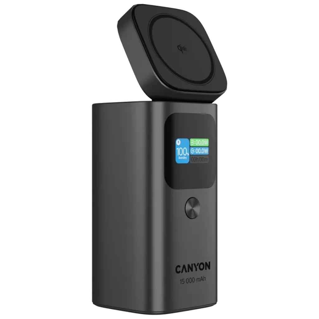 Батарея універсальна Canyon 15000mAh OnPower 150 Qi2 magnetic Grey (CNS-CPB150DG) - изображение 7