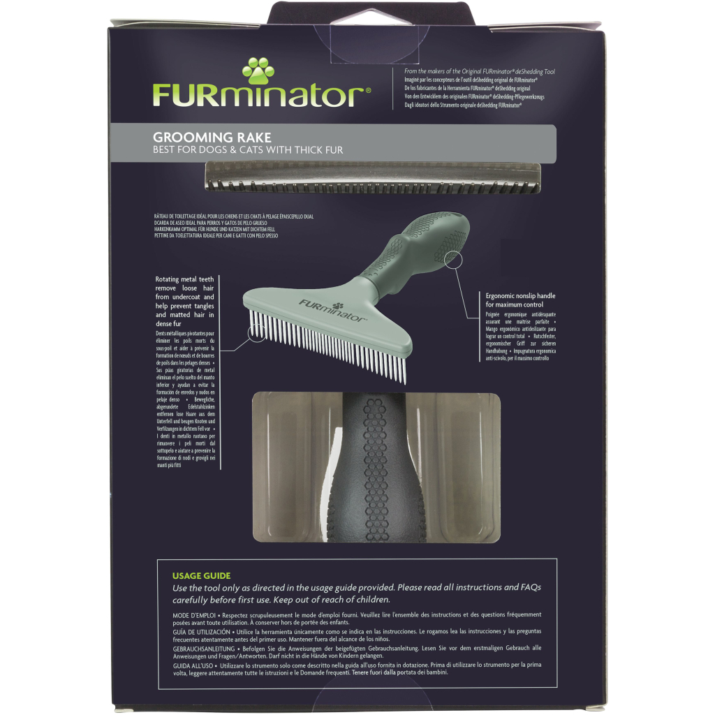 Гребінець для тварин FURminator NEW Граблі з обертовими зубцями (4048422141341) - изображение 5