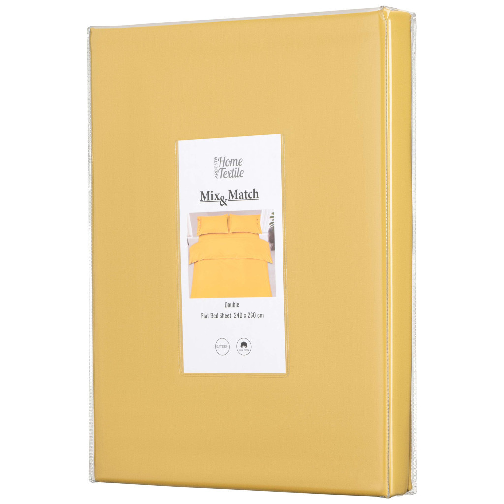 Простирадло Ardesto Mix&Match 100% бавовна, сатин жовтий 240х260 см (ART2426FSS) - зображення 2
