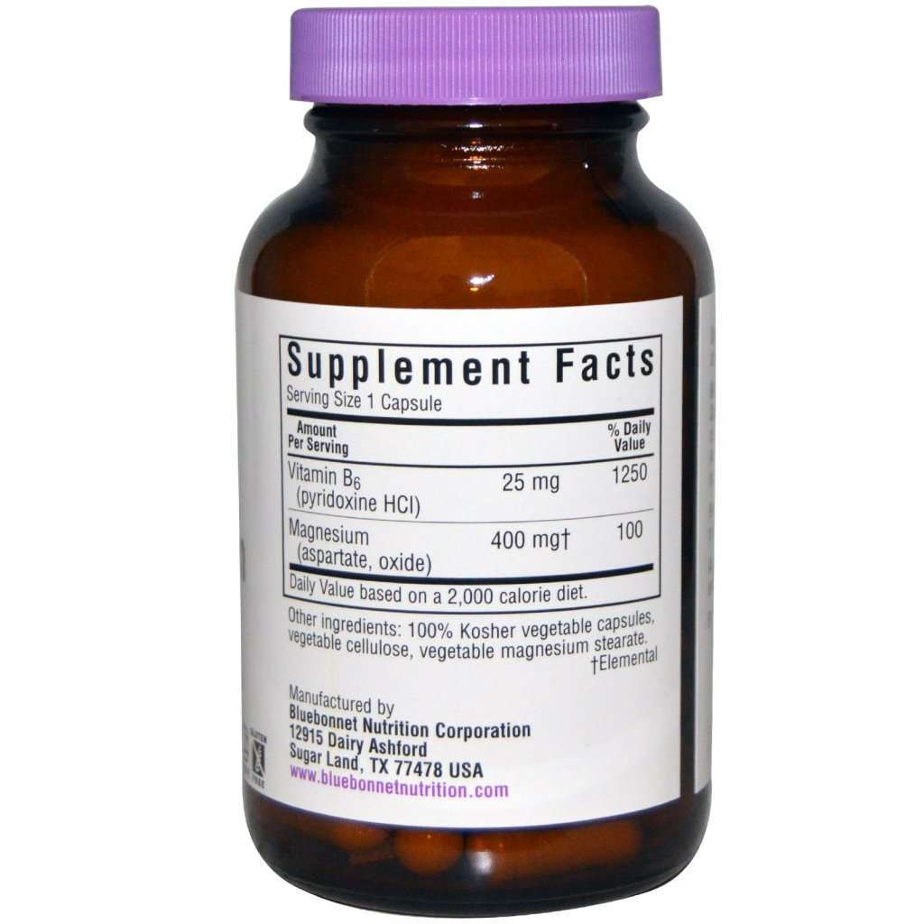 Мінерали Bluebonnet Nutrition Магній + Вітамін В6, 90 гелевих капсул (BLB-00735) - зображення 2
