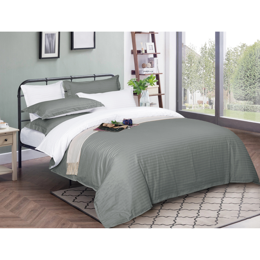 Постільна білизна MirSon Satin Stripe 30-0010+ 30-0001Widad 160х220 Сімейний (2200005258323) - зображення 1