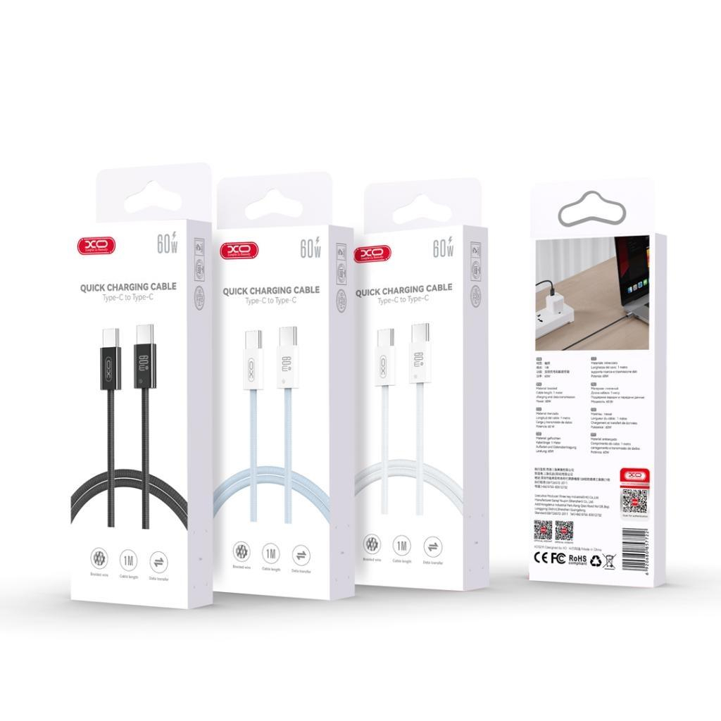 Дата кабель USB-C to USB-C 1.0m 60W white XO (CB-Q73CC) - зображення 2