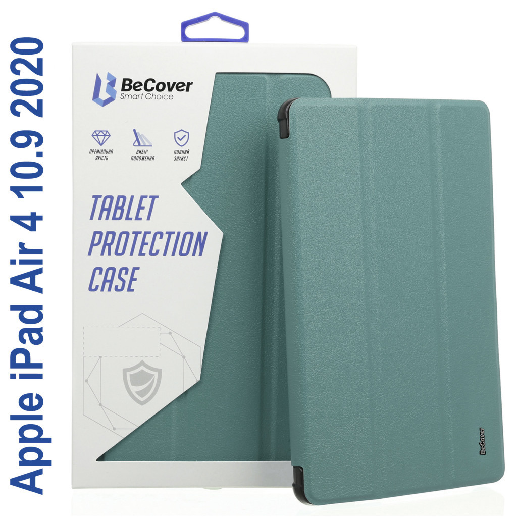 Чохол до планшета BeCover Tri Fold Soft TPU Silicone Apple iPad Air 4 10.9 2020/2021 Green (706871) (706871) - зображення 1