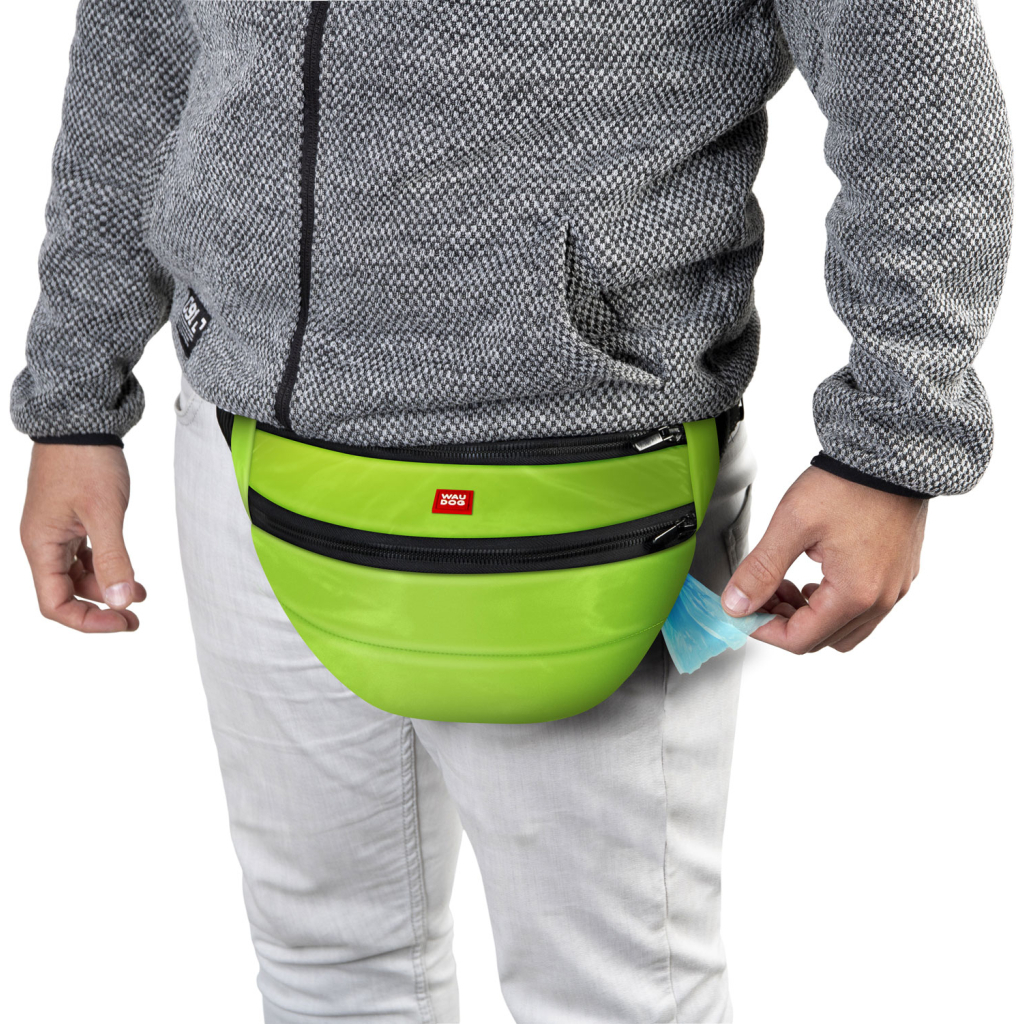Поясна сумка-бананка для собак WAUDOG Family зі знімним ременем 33x17x10 см салатова (56885) - зображення 5