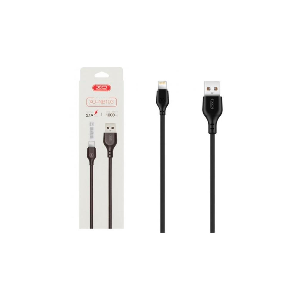 Дата кабель USB 2.0 AM to Lightning 1.0m 2.1A black XO (XO-NB-103-L-1-BK) - зображення 2